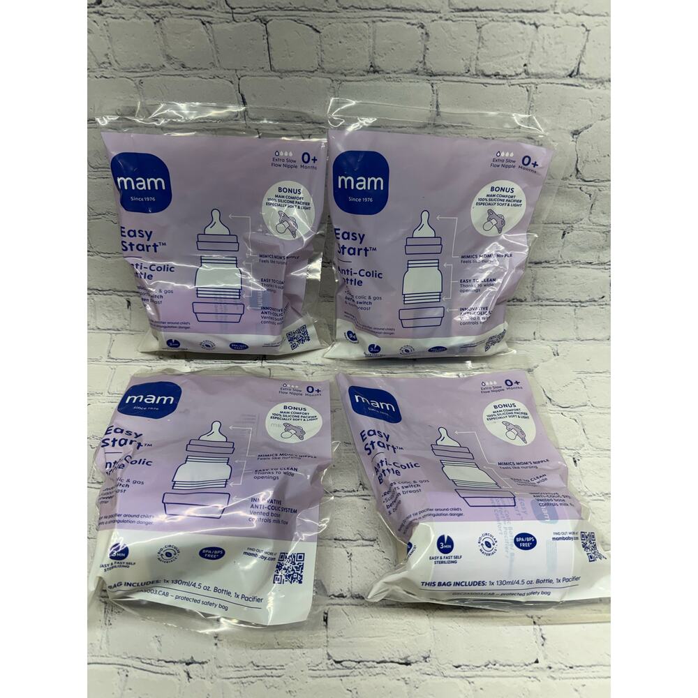 MAM Easy Start Anti-Colic Bottle 4 Pack bonus MAM Comfort Silicone Pacifier